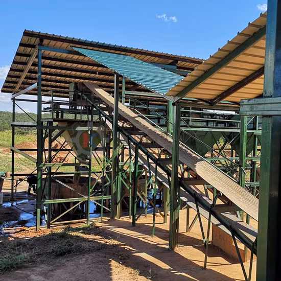 1-5 Tons Per Hour Small Scale Rock Gold Processing Line Jaw Crusher Wet Pan Mill 6s-Shaking Table Ore Beneficiation Equipment